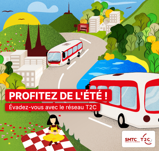 Cet été, découvrez la métropole clermontoise avec le réseau T2C